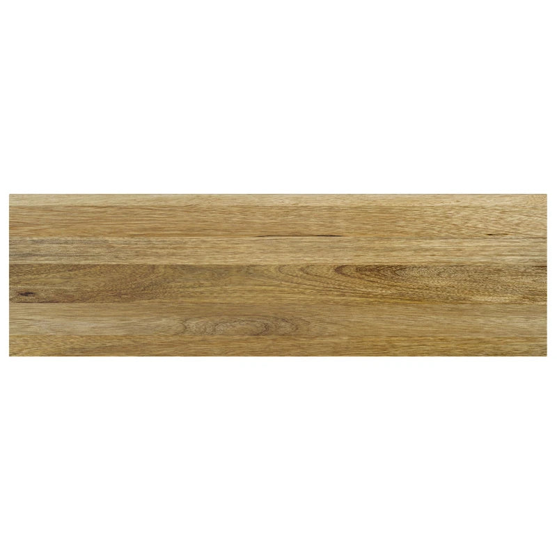 Banc d'entrée en bois de manguier massif naturel, piètement tréteau en métal noir, style industriel
