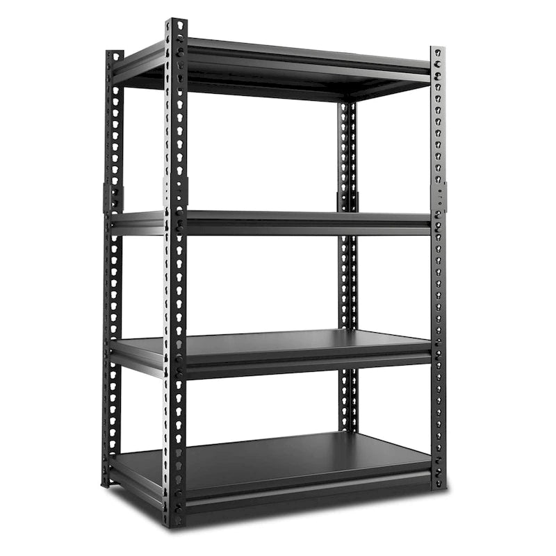 Étagère de rangement métallique robuste à 5 niveaux noire, étagères de garage réglables