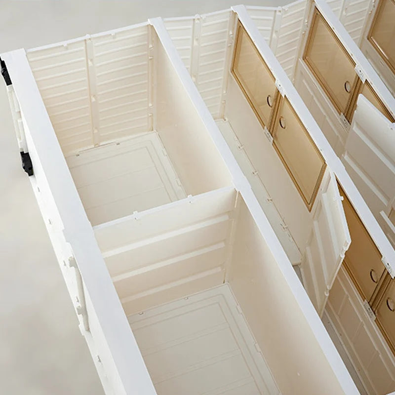 Meuble à chaussures blanc pliable 24 paires six niveaux portes magnétiques dépolies aucun outil requis